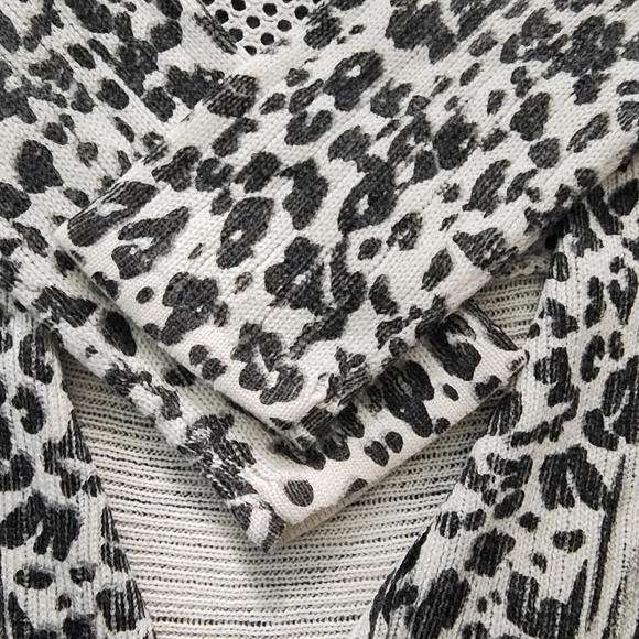 Alberto Makali Wool blend Patterned Open Front Waterfall Sweater Cardigan - Picture 9 of 10